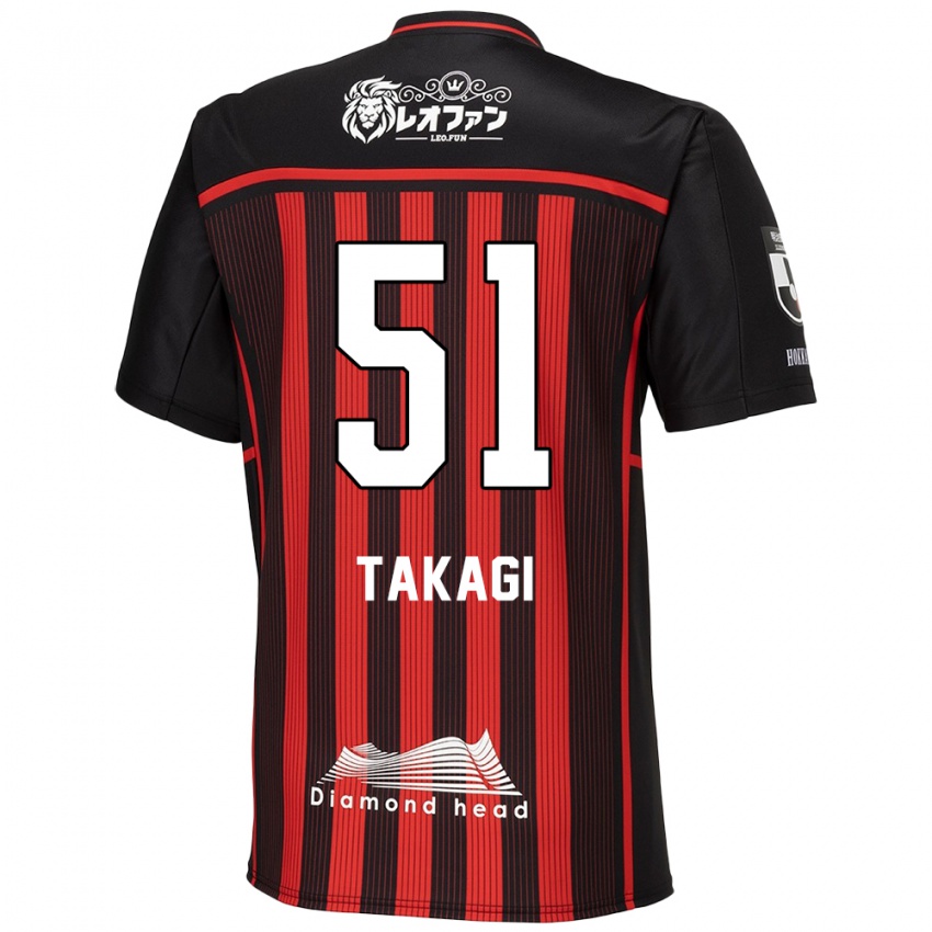 Niño Camiseta Shun Takagi #51 Negro Rojo 1ª Equipación 2024/25 La Camisa Perú