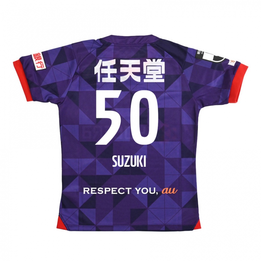 Niño Camiseta Yoshinori Suzuki #50 Púrpura Blanco 1ª Equipación 2024/25 La Camisa Perú