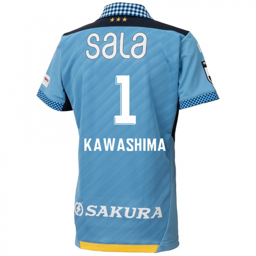 Niño Camiseta Eiji Kawashima #1 Azul Negro 1ª Equipación 2024/25 La Camisa Perú