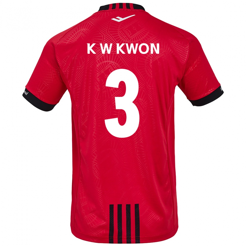 Niño Camiseta Wan-Kyu Kwon #3 Negro Rojo 1ª Equipación 2024/25 La Camisa Perú