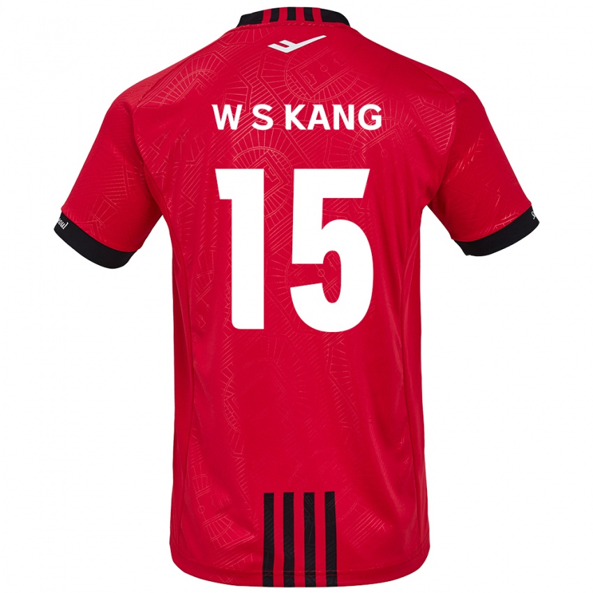 Niño Camiseta Sang-Woo Kang #15 Negro Rojo 1ª Equipación 2024/25 La Camisa Perú