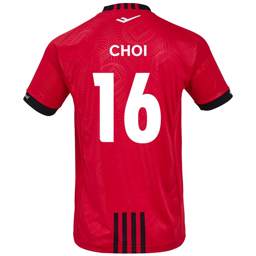 Niño Camiseta Jun Choi #16 Negro Rojo 1ª Equipación 2024/25 La Camisa Perú