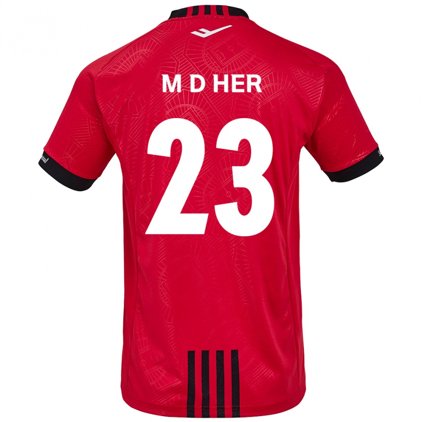 Niño Camiseta Dong-Min Her #23 Negro Rojo 1ª Equipación 2024/25 La Camisa Perú