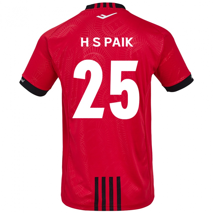 Niño Camiseta Sang-Hoon Paik #25 Negro Rojo 1ª Equipación 2024/25 La Camisa Perú