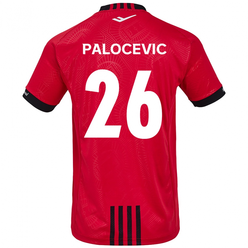 Niño Camiseta Aleksandar Palocevic #26 Negro Rojo 1ª Equipación 2024/25 La Camisa Perú