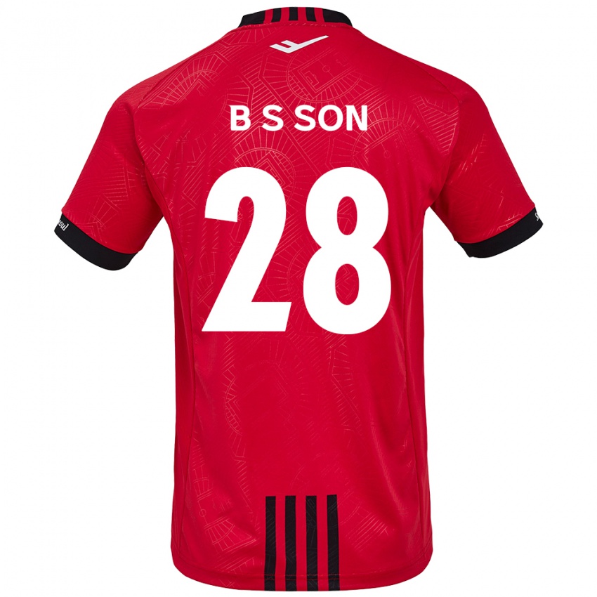 Niño Camiseta Seung-Beom Son #28 Negro Rojo 1ª Equipación 2024/25 La Camisa Perú