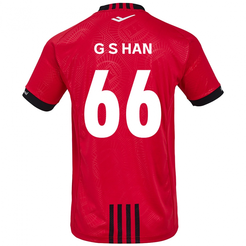 Niño Camiseta Seung-Gyu Han #66 Negro Rojo 1ª Equipación 2024/25 La Camisa Perú