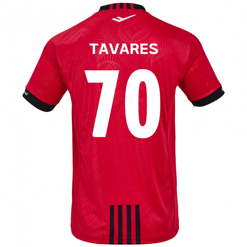 Niño Camiseta Ronaldo Tavares #70 Negro Rojo 1ª Equipación 2024/25 La Camisa Perú