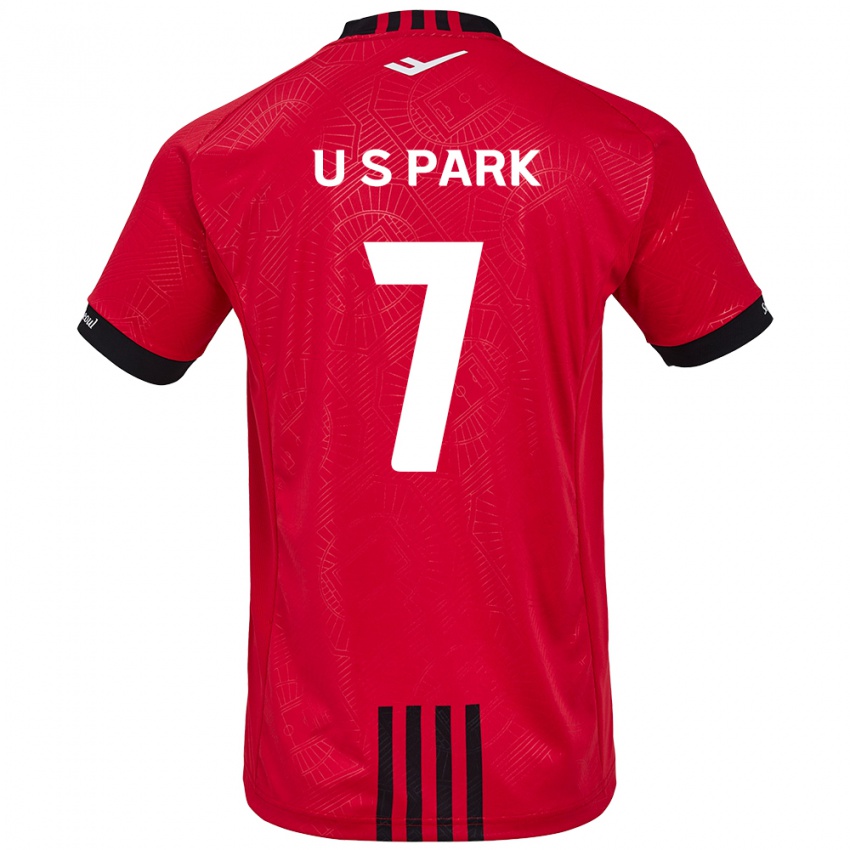 Niño Camiseta Sun-Uk Park #7 Negro Rojo 1ª Equipación 2024/25 La Camisa Perú