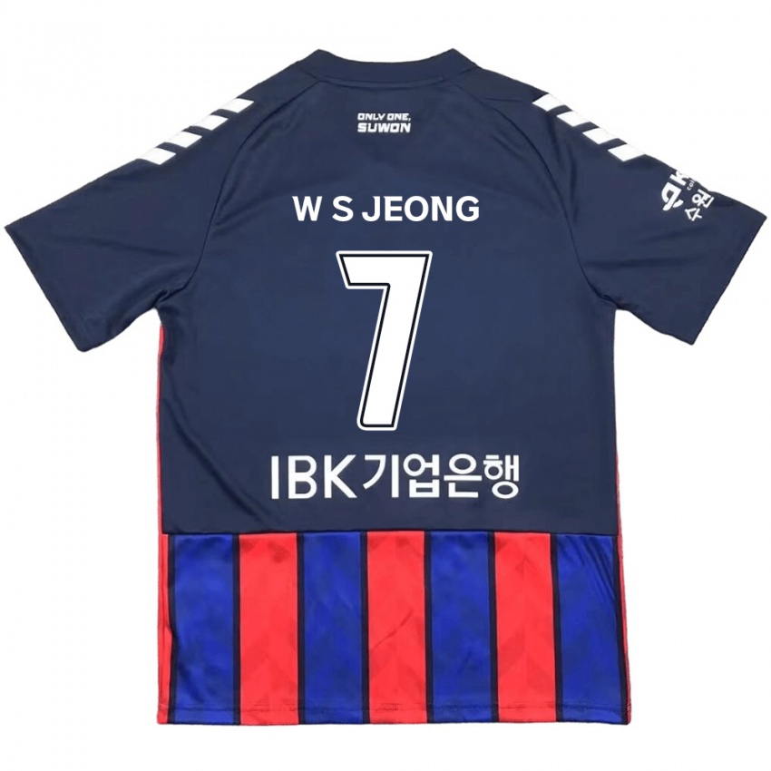 Niño Camiseta Seung-Won Jeong #7 Azul Rojo 1ª Equipación 2024/25 La Camisa Perú