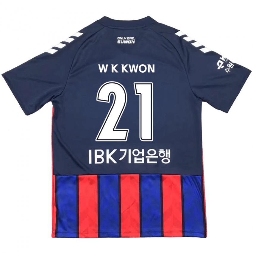 Niño Camiseta Kyung-Won Kwon #21 Azul Rojo 1ª Equipación 2024/25 La Camisa Perú