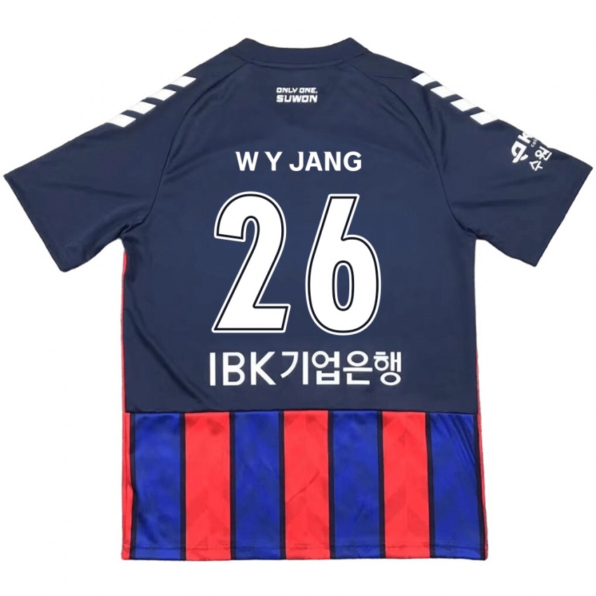 Niño Camiseta Young-Woo Jang #26 Azul Rojo 1ª Equipación 2024/25 La Camisa Perú