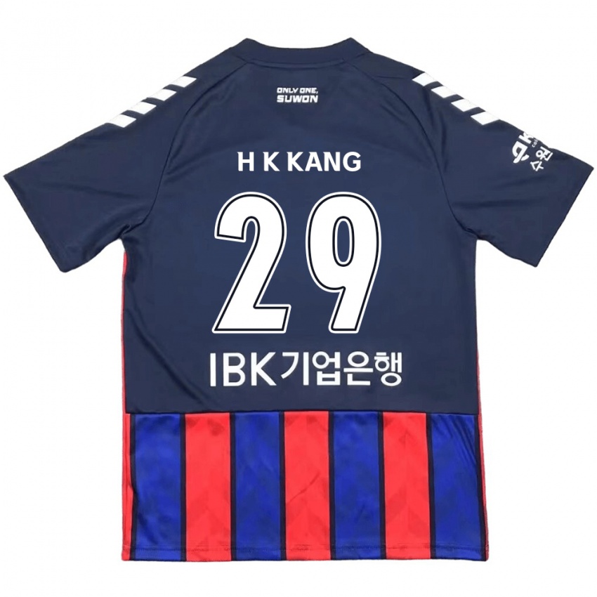 Niño Camiseta Kyo-Hun Kang #29 Azul Rojo 1ª Equipación 2024/25 La Camisa Perú