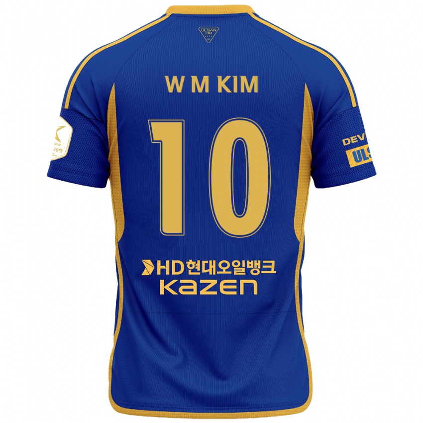 Niño Camiseta Min-Woo Kim #10 Azul Amarillo 1ª Equipación 2024/25 La Camisa Perú