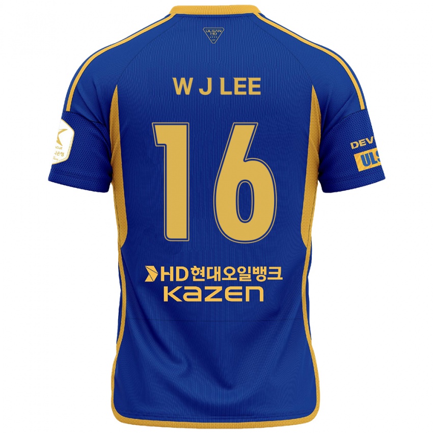 Niño Camiseta Jae-Wook Lee #16 Azul Amarillo 1ª Equipación 2024/25 La Camisa Perú