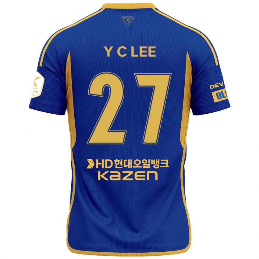 Niño Camiseta Chung-Yong Lee #27 Azul Amarillo 1ª Equipación 2024/25 La Camisa Perú