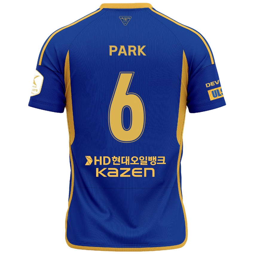 Niño Camiseta Jun Park #6 Azul Amarillo 1ª Equipación 2024/25 La Camisa Perú