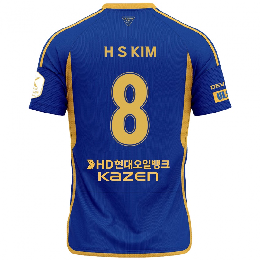 Niño Camiseta Seung-Hyun Kim #8 Azul Amarillo 1ª Equipación 2024/25 La Camisa Perú