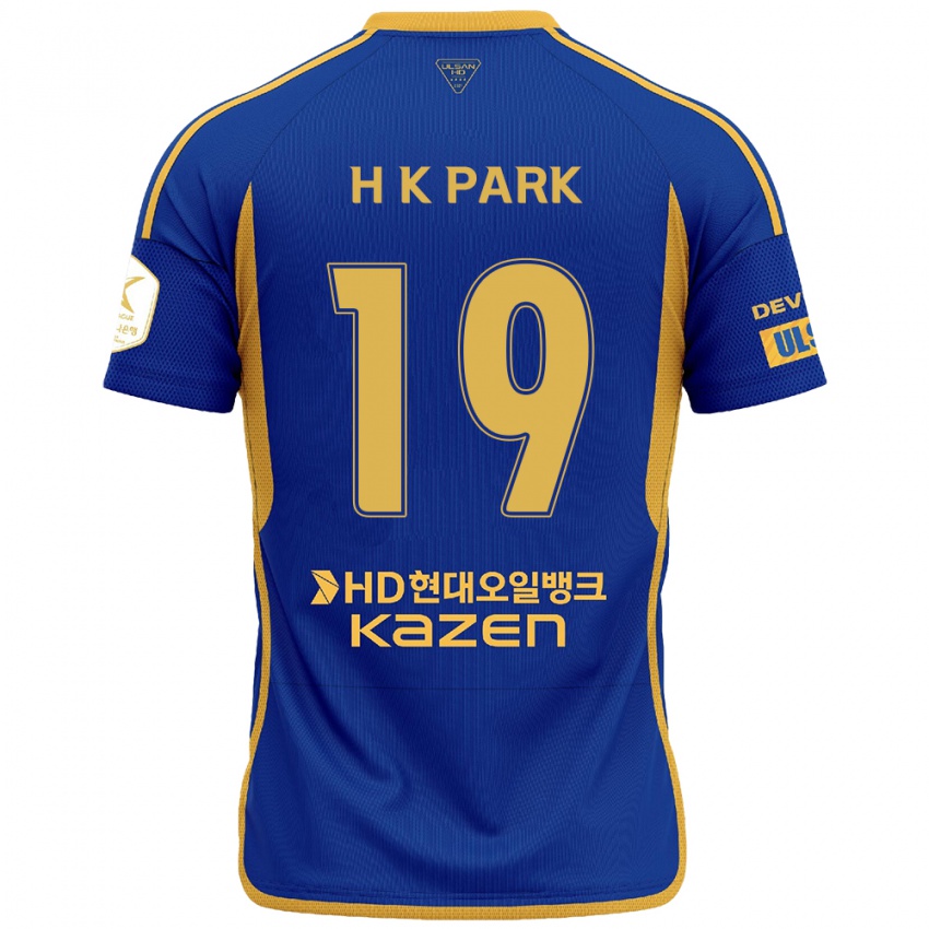 Niño Camiseta Kang-Hyun Park #19 Azul Amarillo 1ª Equipación 2024/25 La Camisa Perú