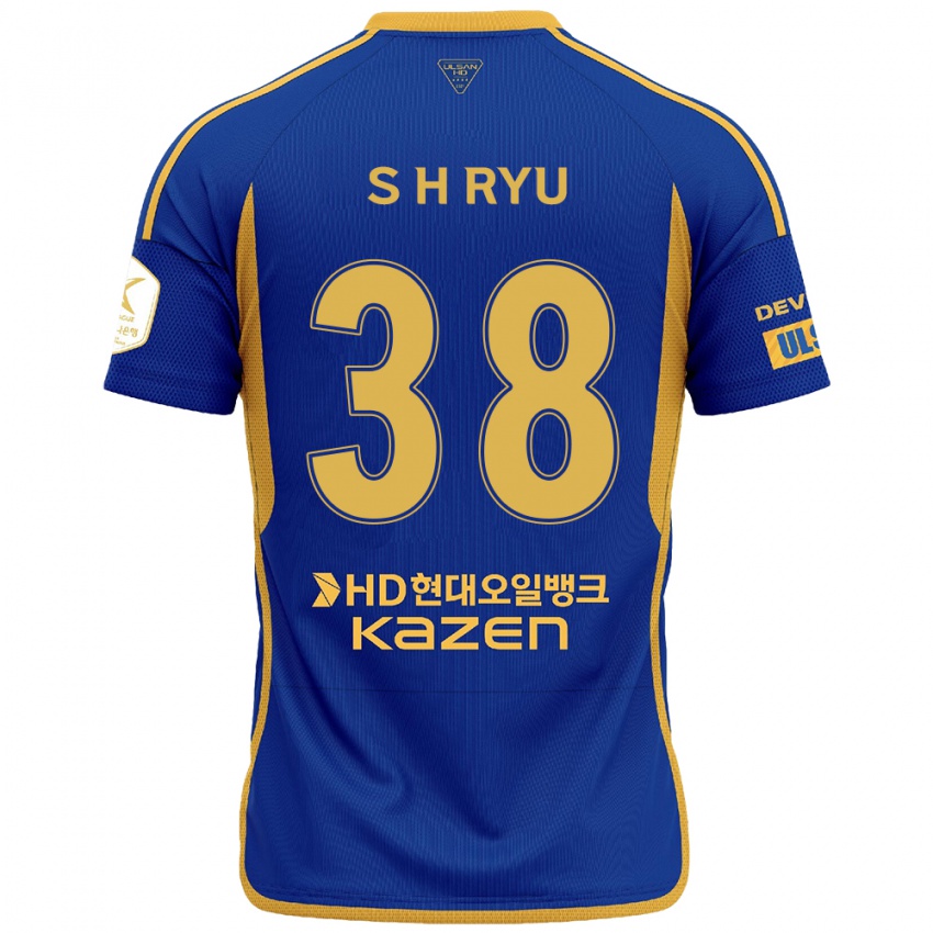 Niño Camiseta Hye-Sung Ryu #38 Azul Amarillo 1ª Equipación 2024/25 La Camisa Perú