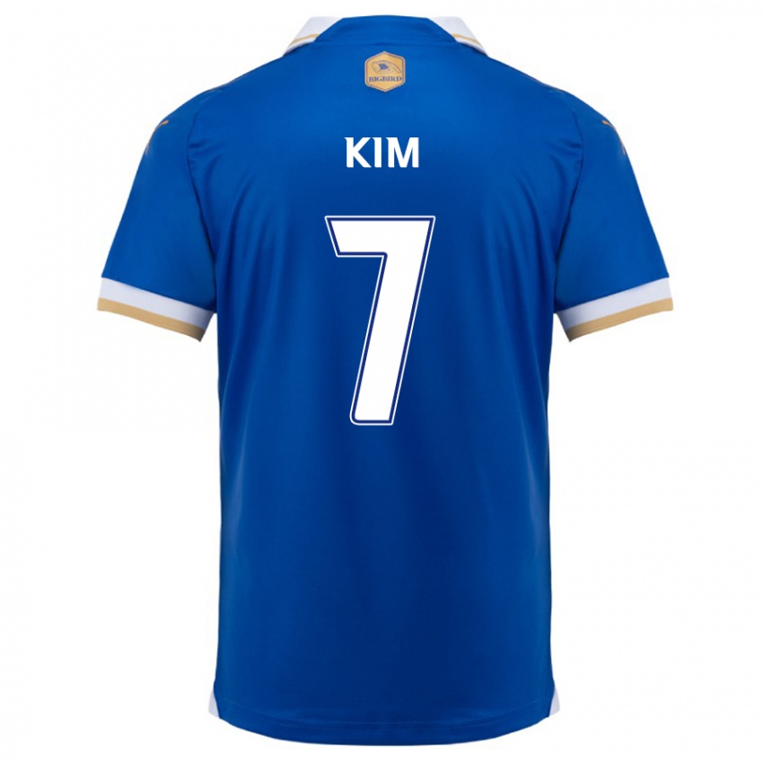 Niño Camiseta Hyun Kim #7 Azul Blanco 1ª Equipación 2024/25 La Camisa Perú