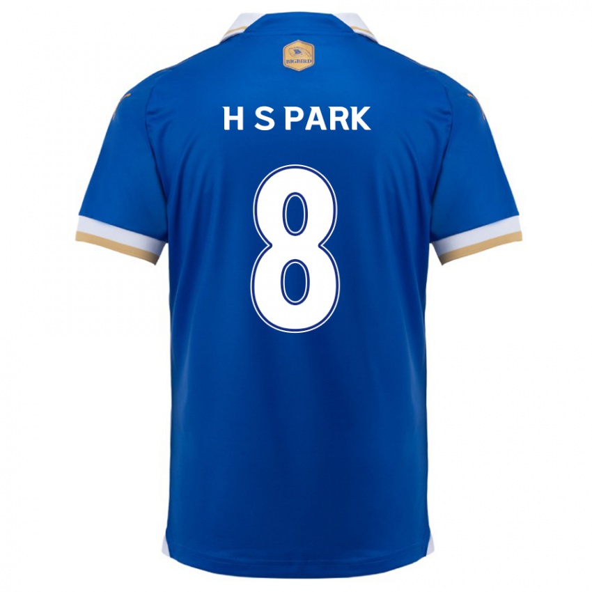 Niño Camiseta Sang-Hyeok Park #8 Azul Blanco 1ª Equipación 2024/25 La Camisa Perú