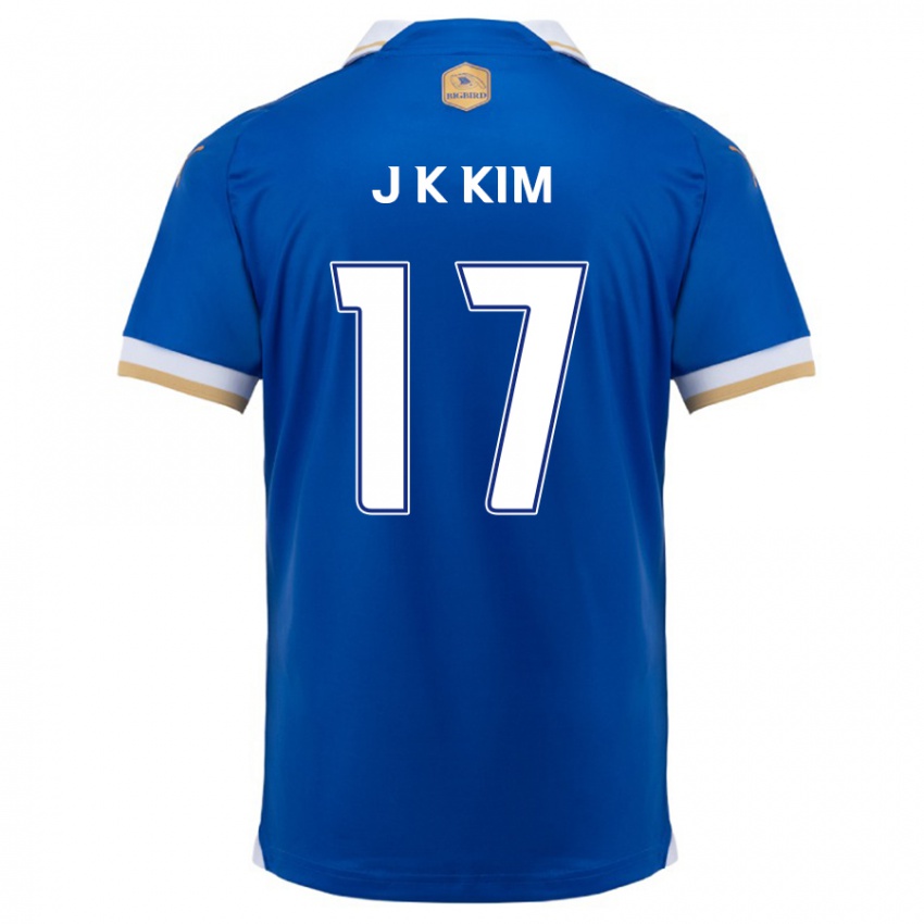 Niño Camiseta Kyeong-Jung Kim #17 Azul Blanco 1ª Equipación 2024/25 La Camisa Perú