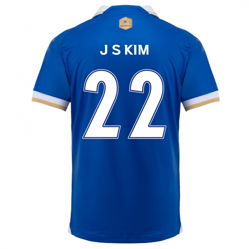 Niño Camiseta Sang-Jun Kim #22 Azul Blanco 1ª Equipación 2024/25 La Camisa Perú