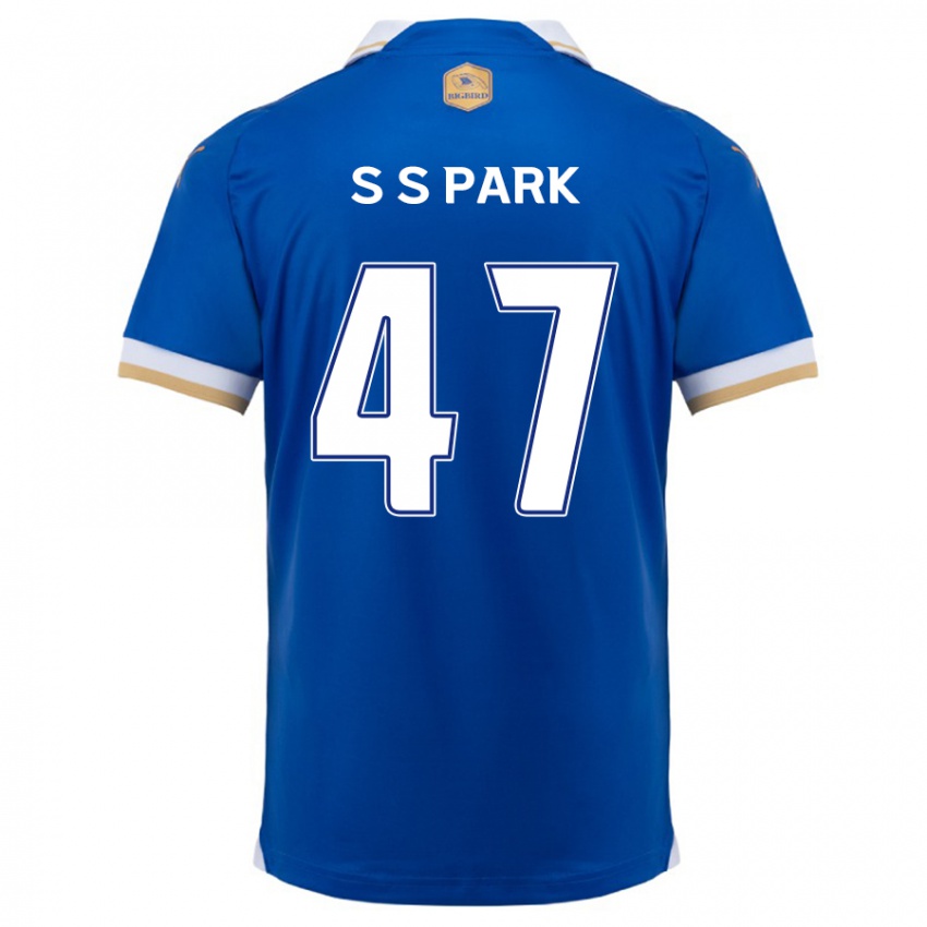 Niño Camiseta Seung-Soo Park #47 Azul Blanco 1ª Equipación 2024/25 La Camisa Perú