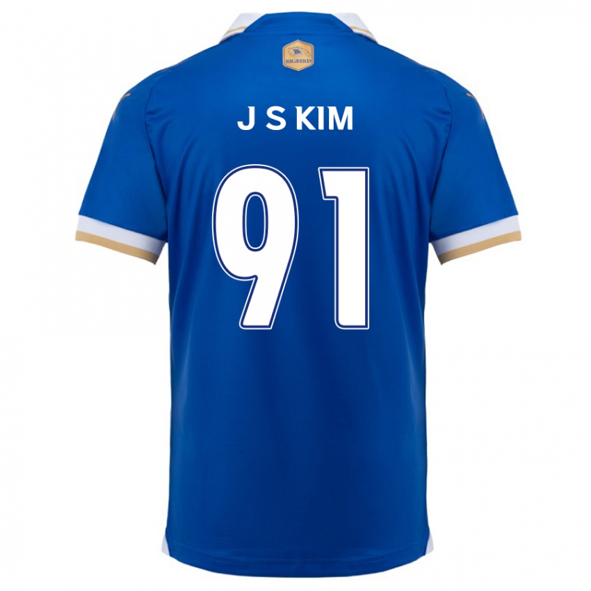 Niño Camiseta Seong-Ju Kim #91 Azul Blanco 1ª Equipación 2024/25 La Camisa Perú