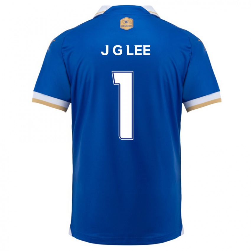 Niño Camiseta Gyeong-Jun Lee #1 Azul Blanco 1ª Equipación 2024/25 La Camisa Perú