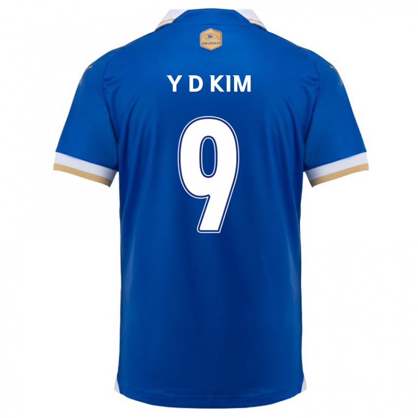 Niño Camiseta Dong-Yeon Kim #9 Azul Blanco 1ª Equipación 2024/25 La Camisa Perú