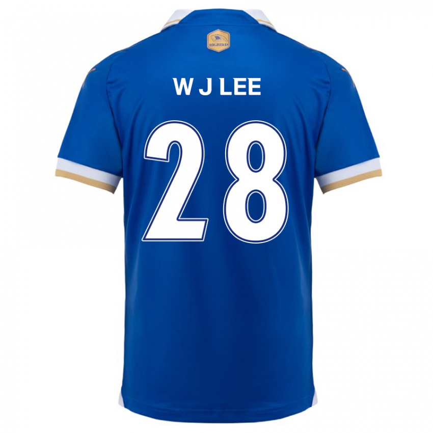 Niño Camiseta Jun-Woo Lee #28 Azul Blanco 1ª Equipación 2024/25 La Camisa Perú