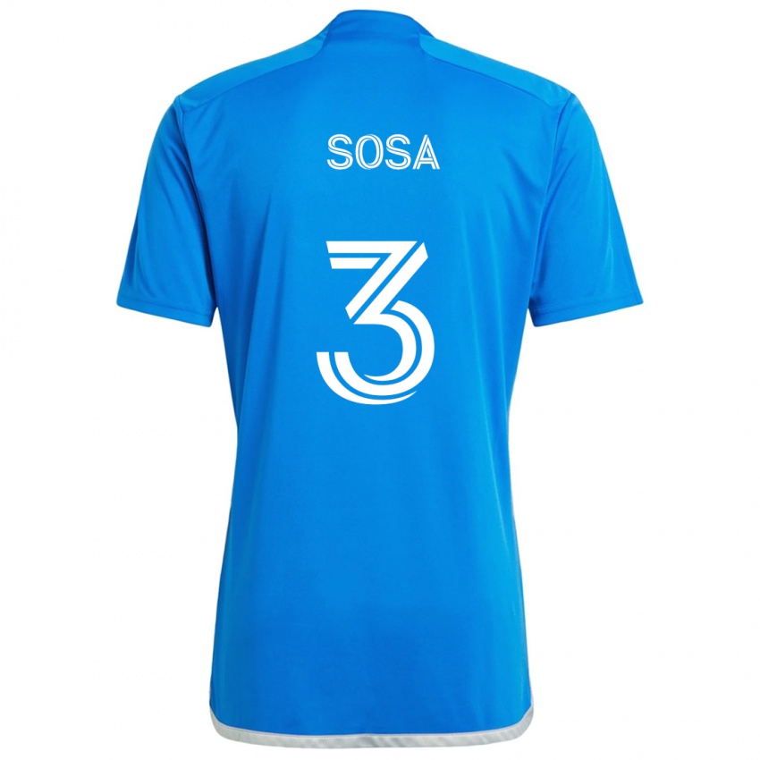 Niño Camiseta Joaquín Sosa #3 Azul Blanco 1ª Equipación 2024/25 La Camisa Perú