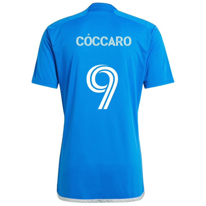 Niño Camiseta Matías Cóccaro #9 Azul Blanco 1ª Equipación 2024/25 La Camisa Perú