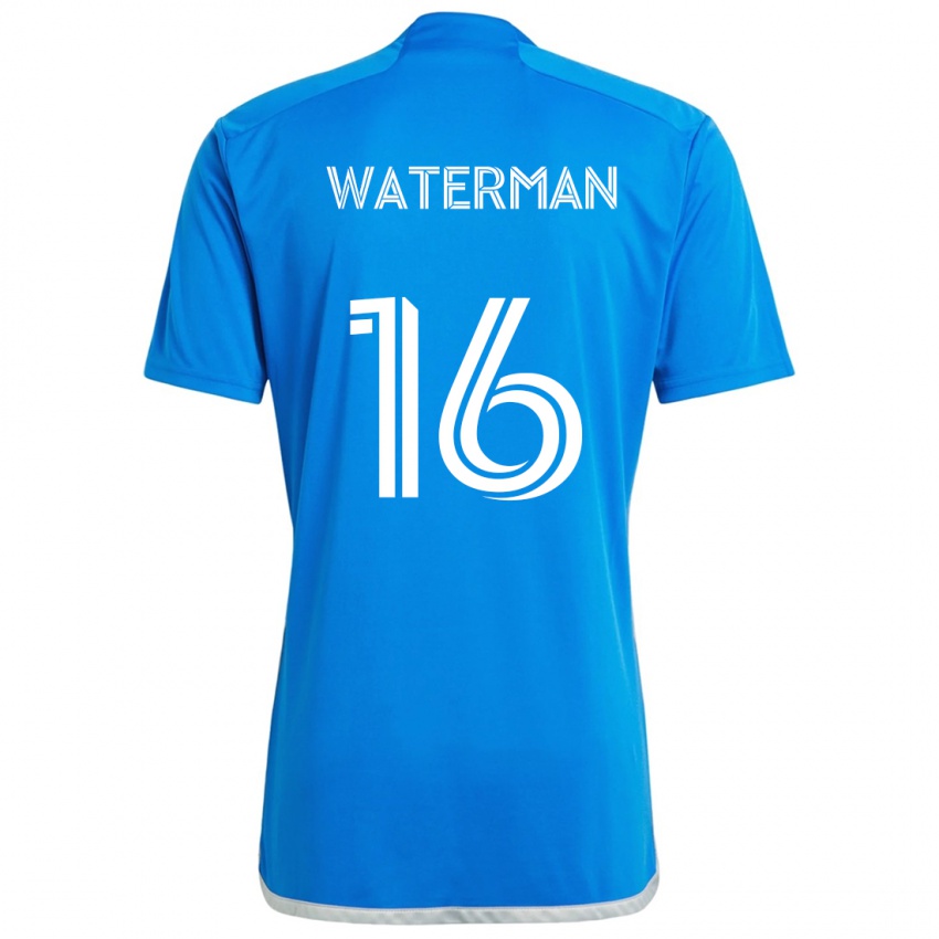 Niño Camiseta Joel Waterman #16 Azul Blanco 1ª Equipación 2024/25 La Camisa Perú