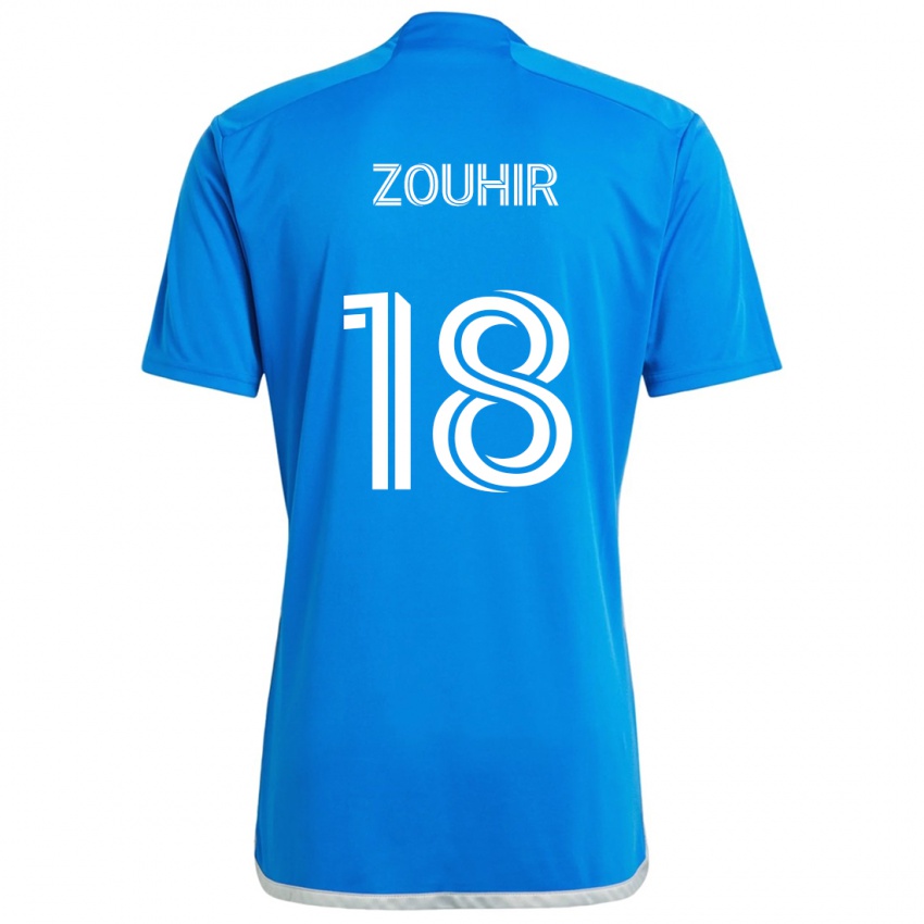 Niño Camiseta Rida Zouhir #18 Azul Blanco 1ª Equipación 2024/25 La Camisa Perú