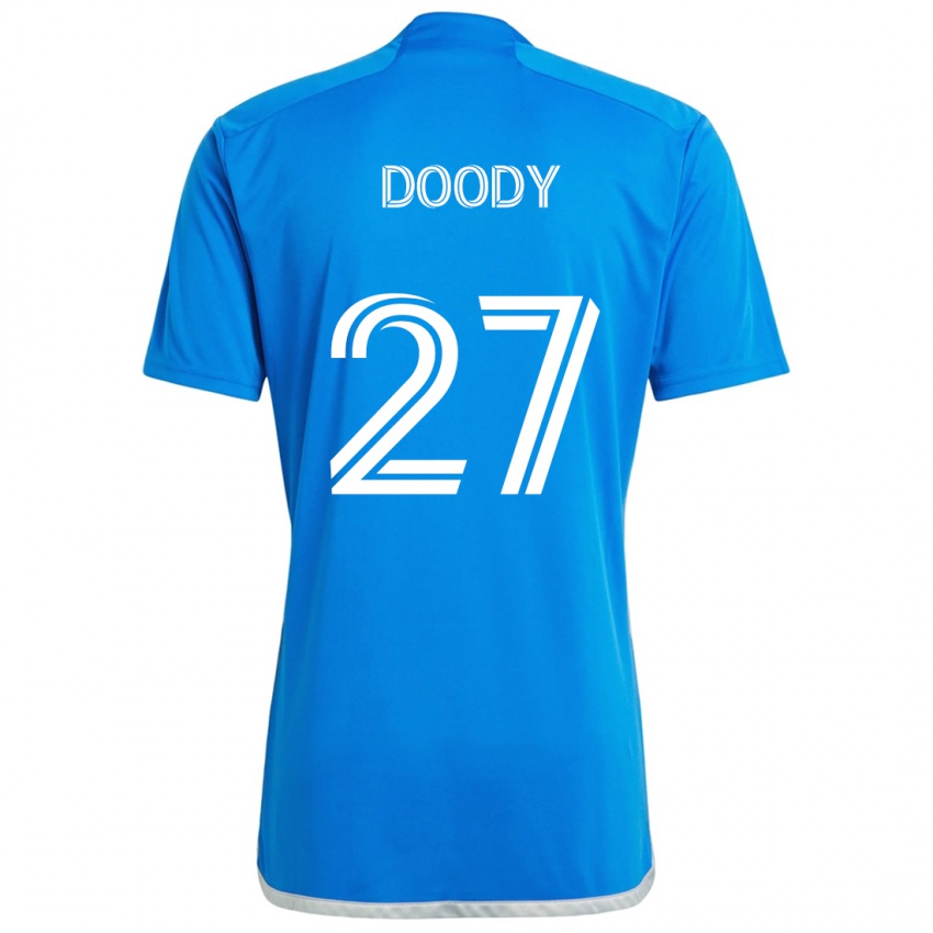 Niño Camiseta Grayson Doody #27 Azul Blanco 1ª Equipación 2024/25 La Camisa Perú