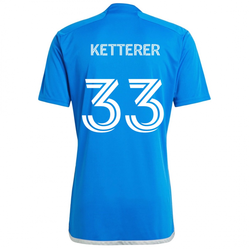 Niño Camiseta Logan Ketterer #33 Azul Blanco 1ª Equipación 2024/25 La Camisa Perú