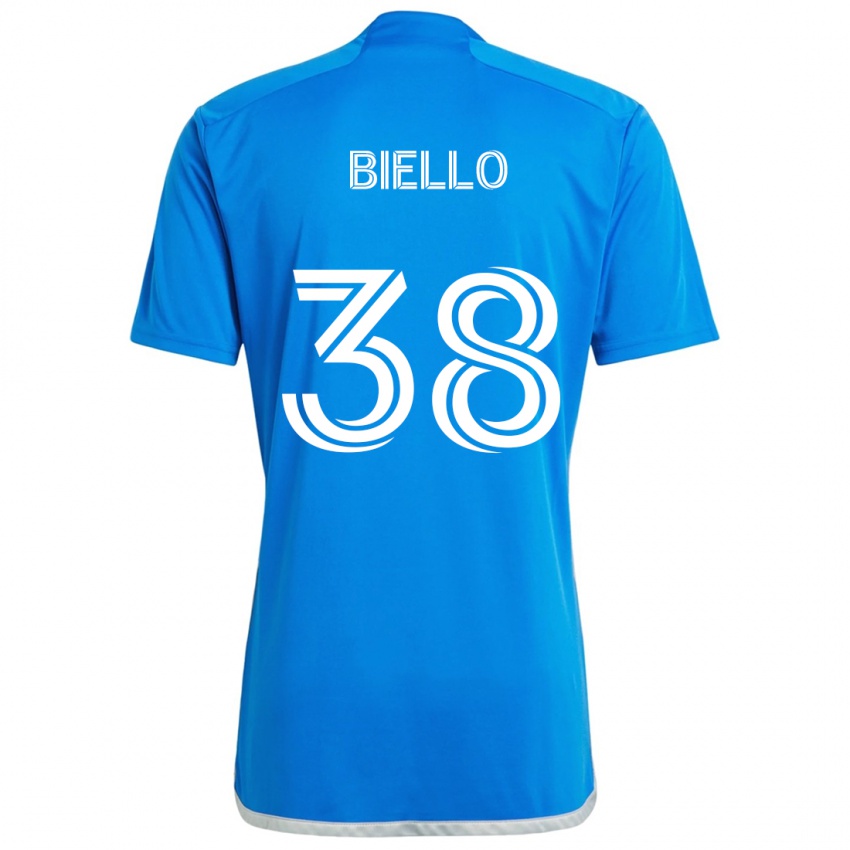 Niño Camiseta Alessandro Biello #38 Azul Blanco 1ª Equipación 2024/25 La Camisa Perú