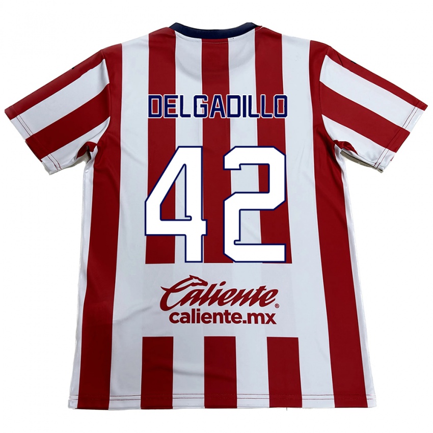 Niño Camiseta Diego Delgadillo #42 Rojo Blanco 1ª Equipación 2024/25 La Camisa Perú