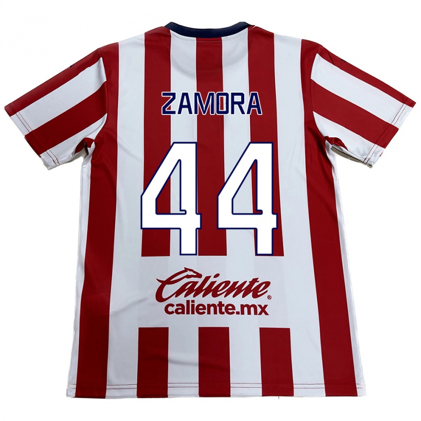 Niño Camiseta Saúl Zamora #44 Rojo Blanco 1ª Equipación 2024/25 La Camisa Perú