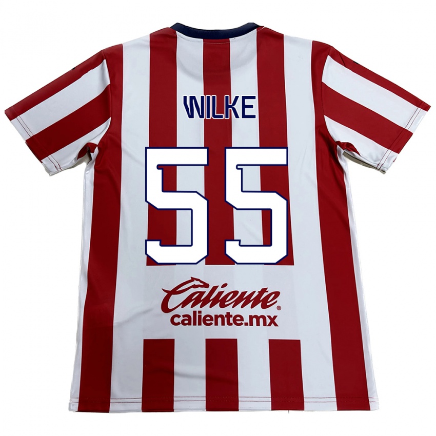 Niño Camiseta Teun Wilke #55 Rojo Blanco 1ª Equipación 2024/25 La Camisa Perú