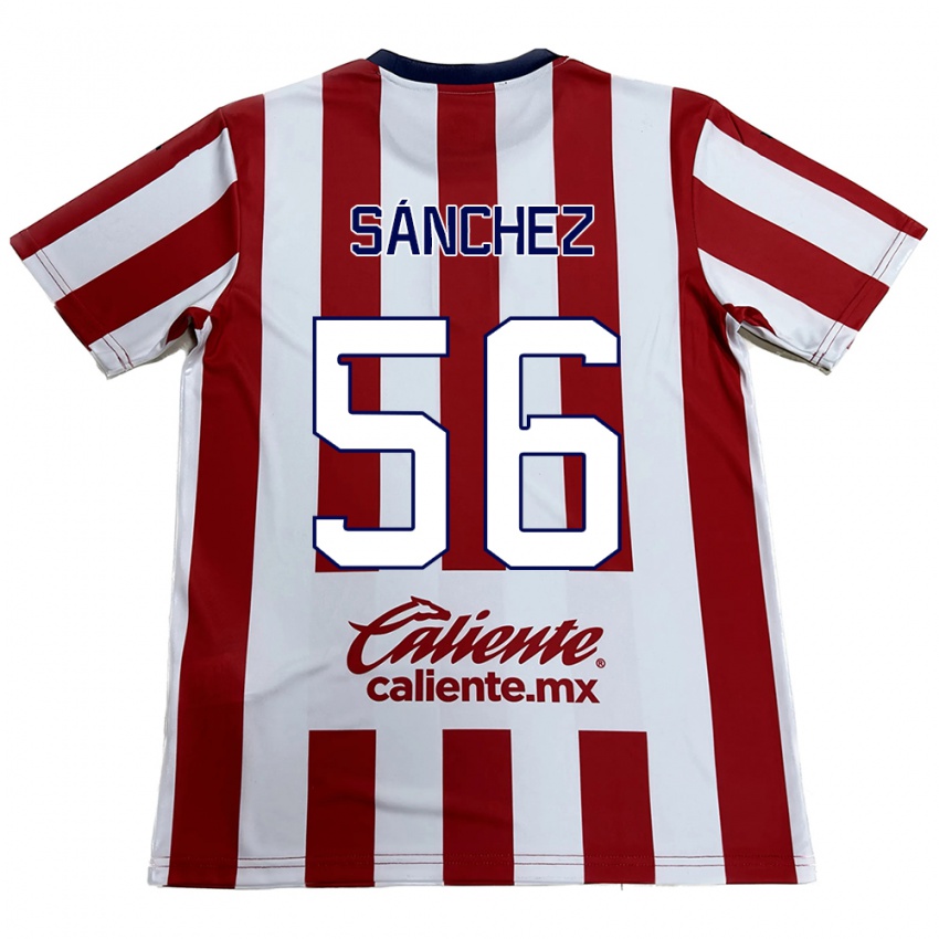 Niño Camiseta Benjamín Sánchez #56 Rojo Blanco 1ª Equipación 2024/25 La Camisa Perú