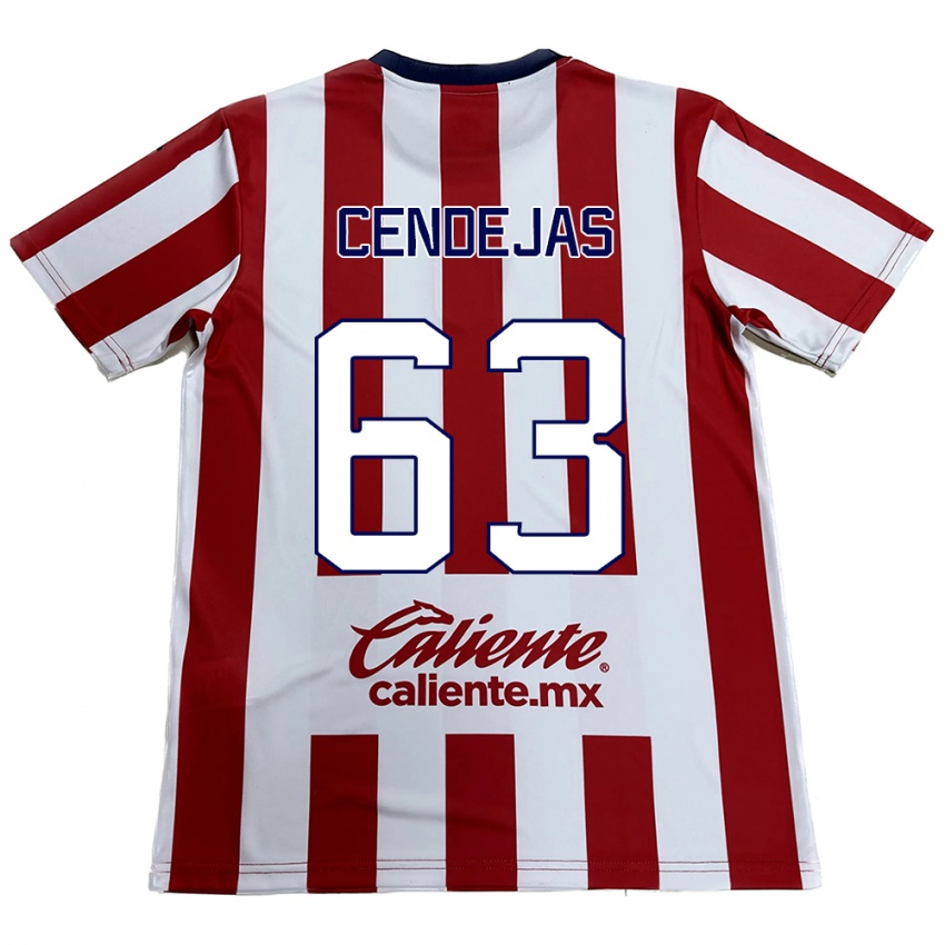 Niño Camiseta Matías Cendejas #63 Rojo Blanco 1ª Equipación 2024/25 La Camisa Perú