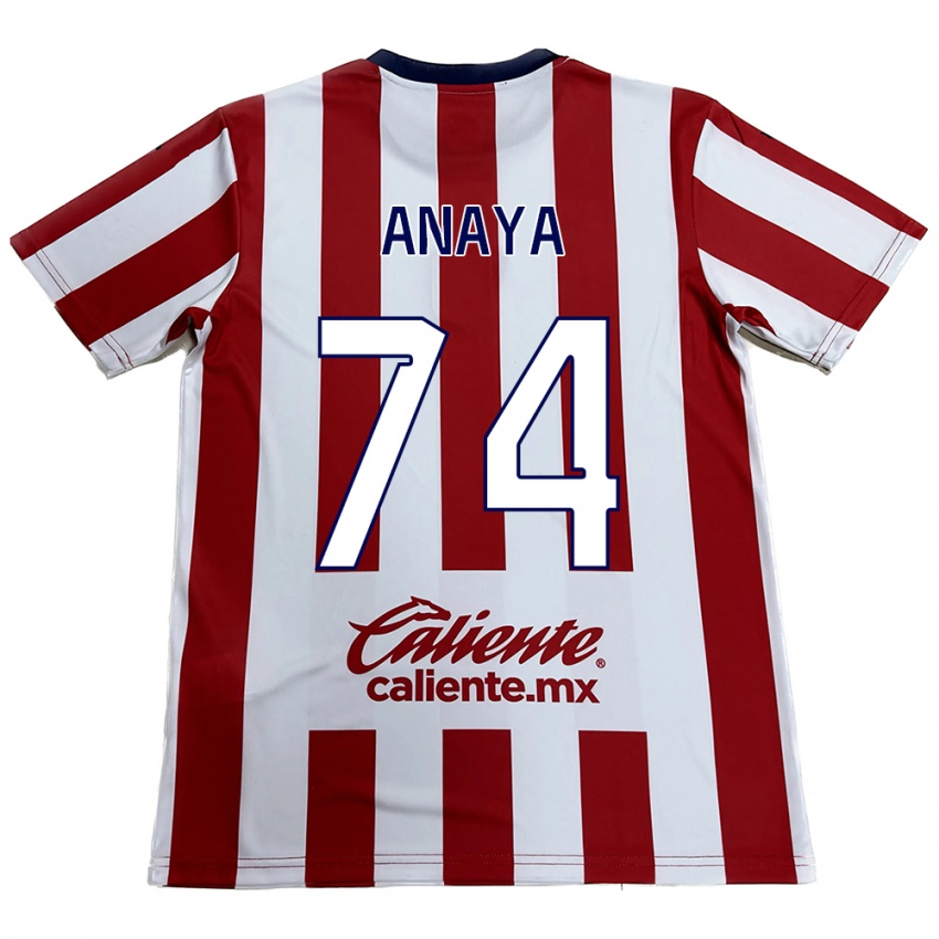 Niño Camiseta Mario Anaya #74 Rojo Blanco 1ª Equipación 2024/25 La Camisa Perú