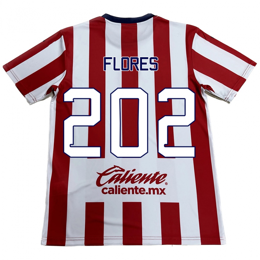 Niño Camiseta Daniel Flores #202 Rojo Blanco 1ª Equipación 2024/25 La Camisa Perú