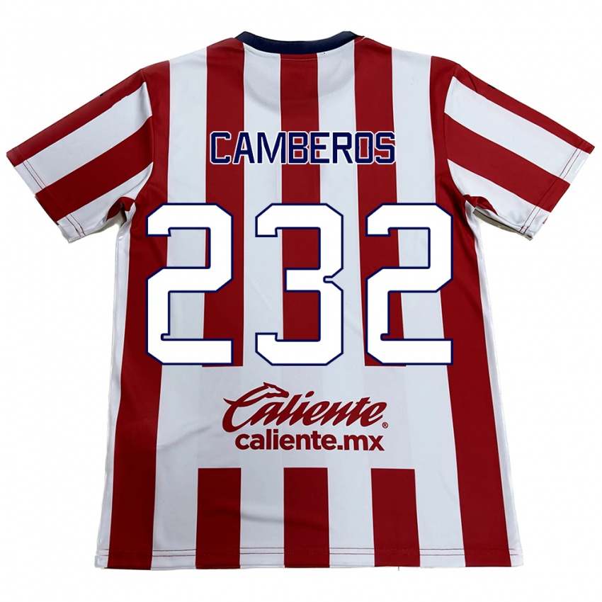 Niño Camiseta Hugo Camberos #232 Rojo Blanco 1ª Equipación 2024/25 La Camisa Perú