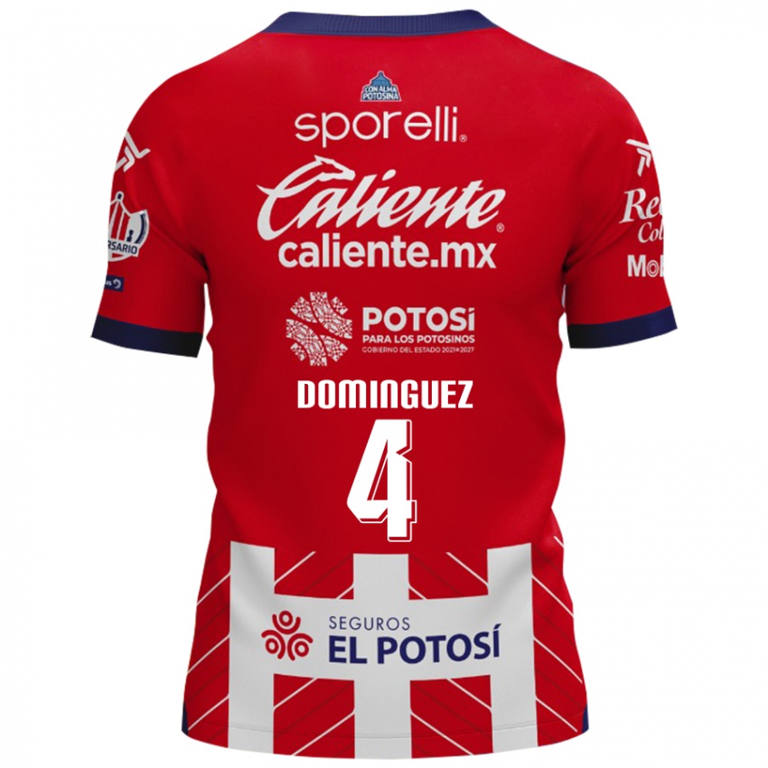 Niño Camiseta Julio Cesar Dominguez #4 Rojo Blanco 1ª Equipación 2024/25 La Camisa Perú