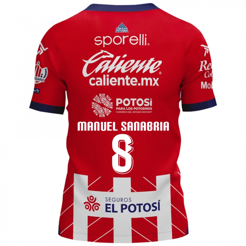 Niño Camiseta Juan Manuel Sanabria #8 Rojo Blanco 1ª Equipación 2024/25 La Camisa Perú